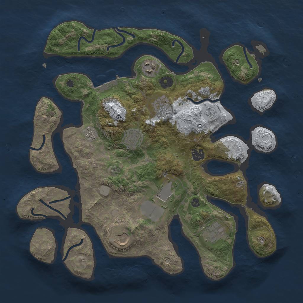 Rust Map: Procedural Map, Size: 3500, Seed: 4641707, 15 Monuments