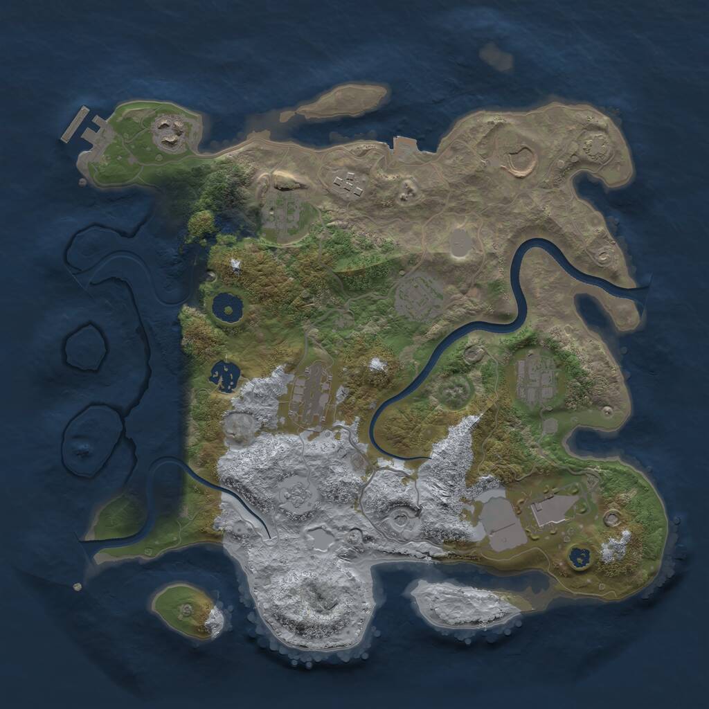 Rust Map: Procedural Map, Size: 3500, Seed: 4233458, 14 Monuments