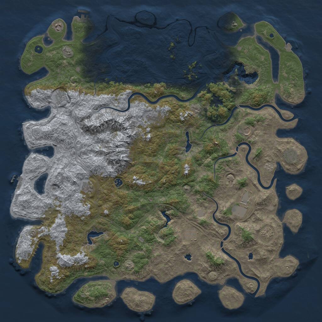 Rust Map: Procedural Map, Size: 6000, Seed: 996582145, 17 Monuments