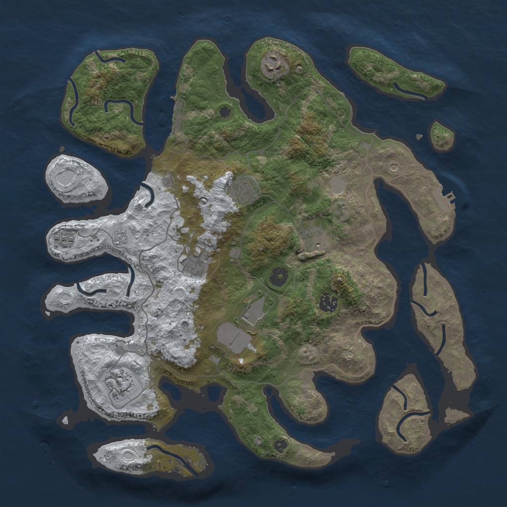 Rust Map: Procedural Map, Size: 4000, Seed: 5446539, 17 Monuments