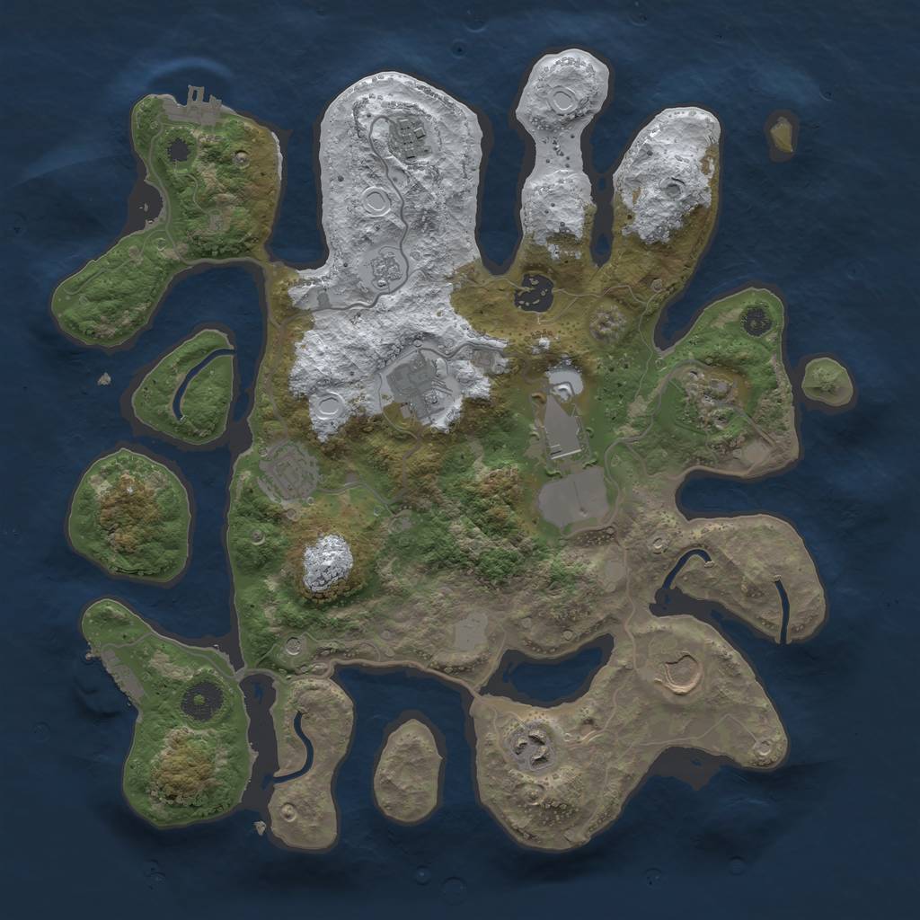 Rust Map: Procedural Map, Size: 3500, Seed: 3159275, 17 Monuments