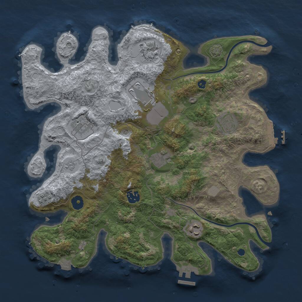 Rust Map: Procedural Map, Size: 3500, Seed: 6042651, 14 Monuments