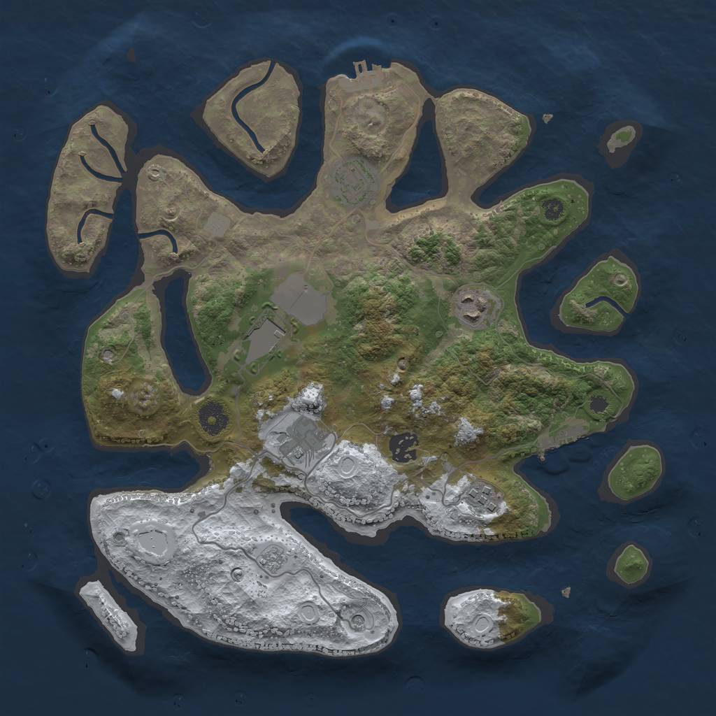Rust Map: Procedural Map, Size: 3500, Seed: 4602175, 15 Monuments