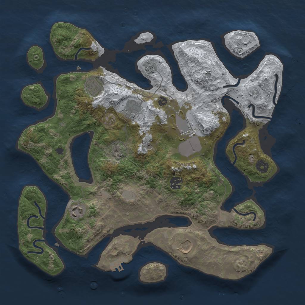 Rust Map: Procedural Map, Size: 3500, Seed: 237388, 15 Monuments