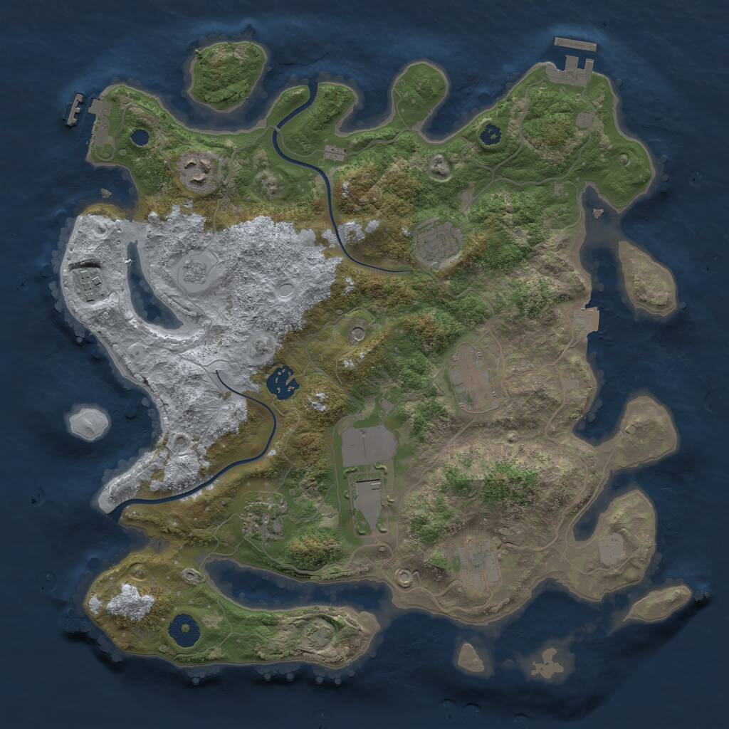 Rust Map: Procedural Map, Size: 3500, Seed: 5589841, 14 Monuments