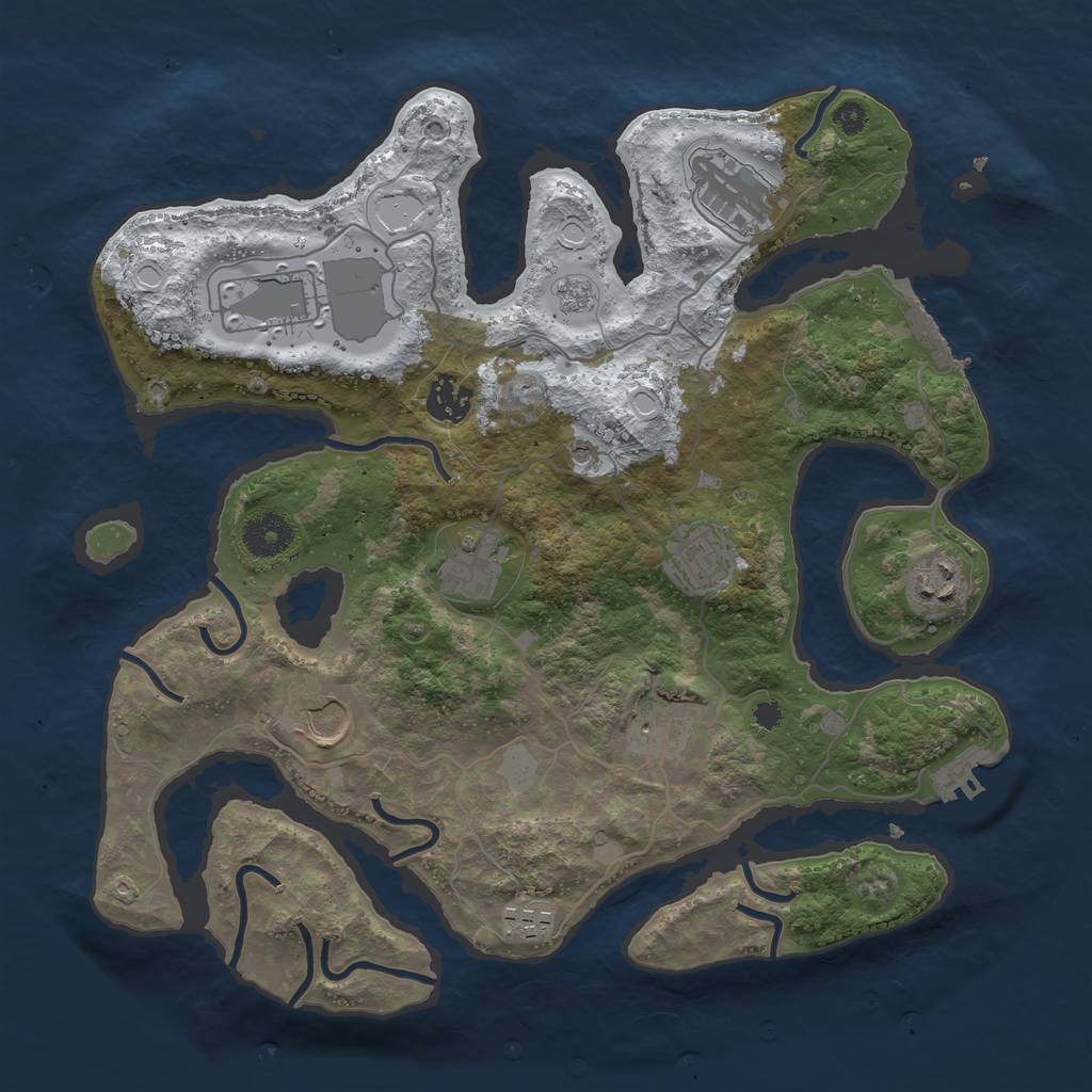 Rust Map: Procedural Map, Size: 3500, Seed: 6194112, 18 Monuments