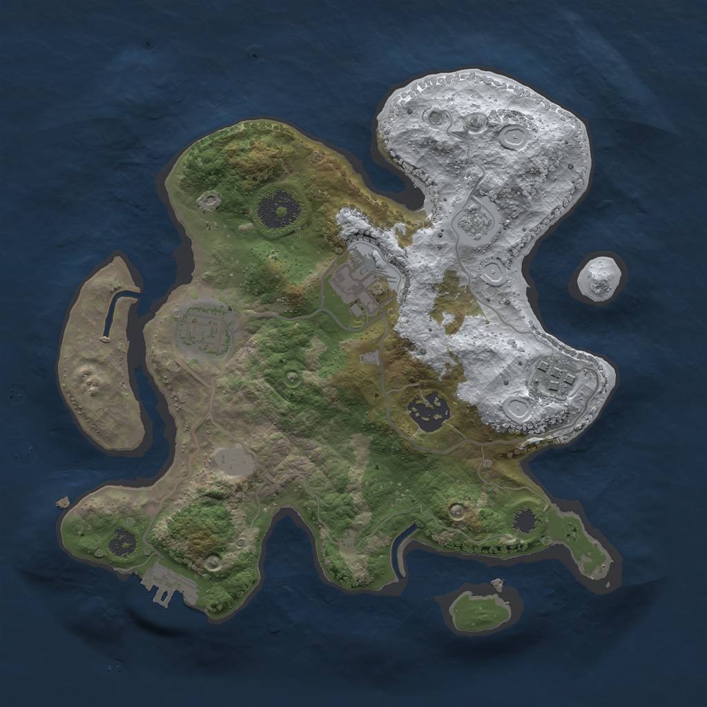 Rust Map: Procedural Map, Size: 2700, Seed: 2039659100, 11 Monuments
