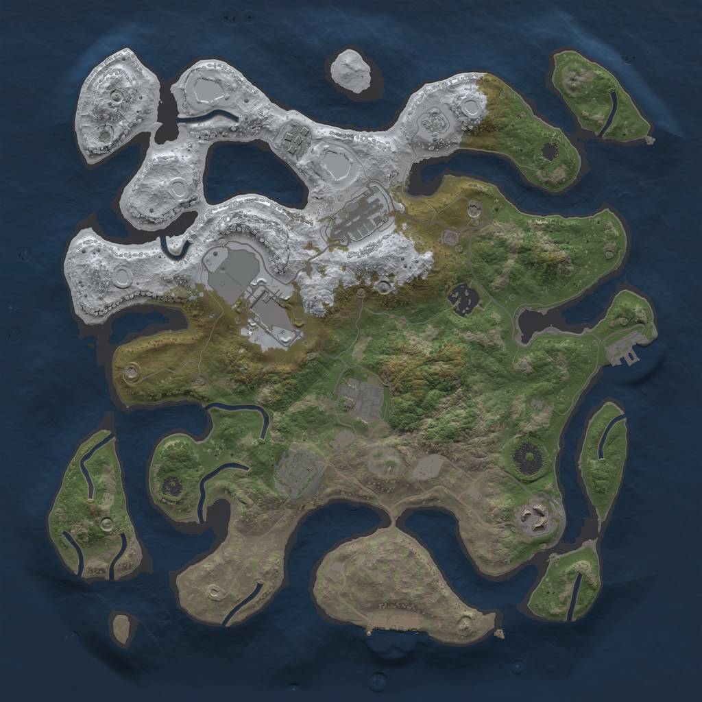 Rust Map: Procedural Map, Size: 3500, Seed: 1249119, 16 Monuments