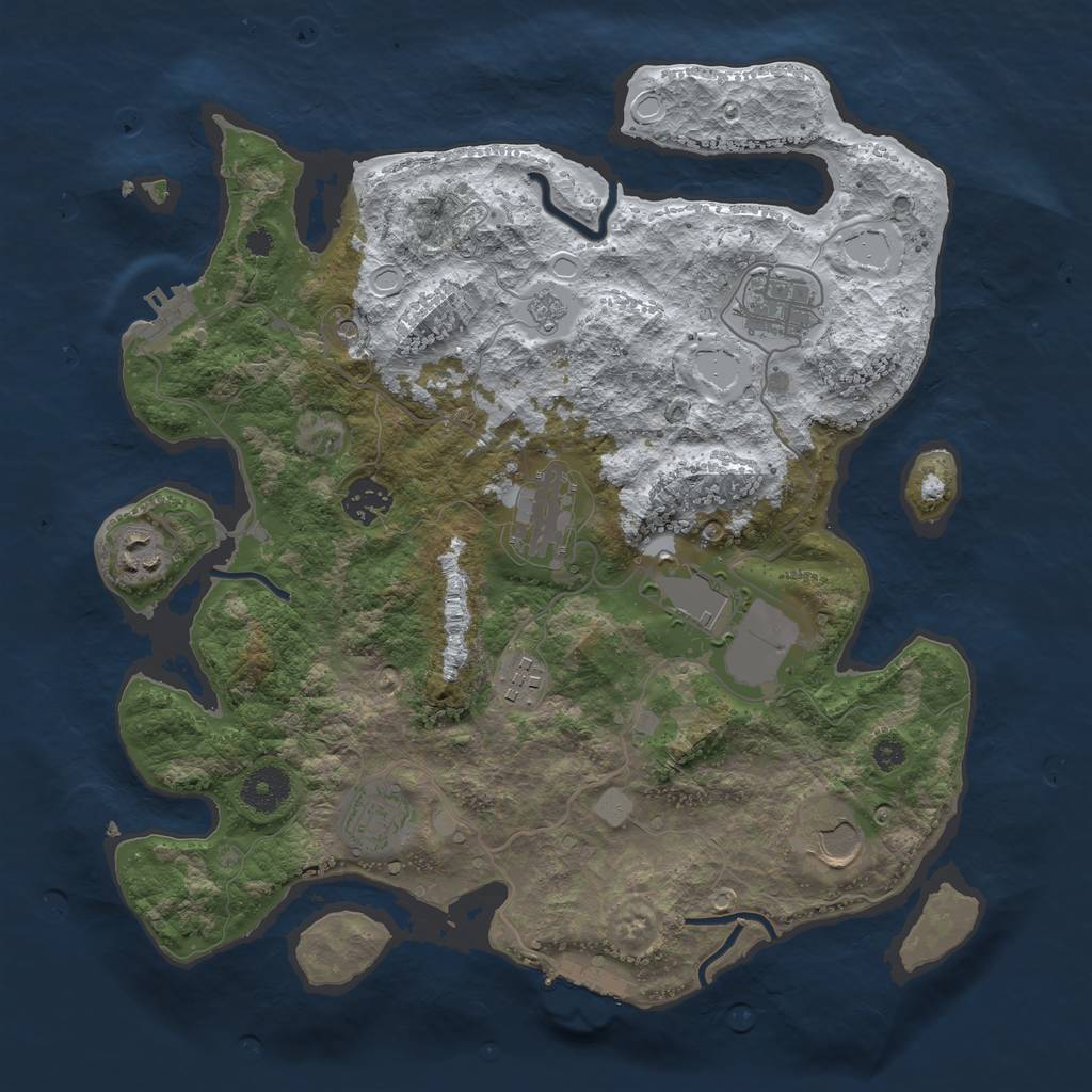 Rust Map: Procedural Map, Size: 3530, Seed: 13825, 17 Monuments