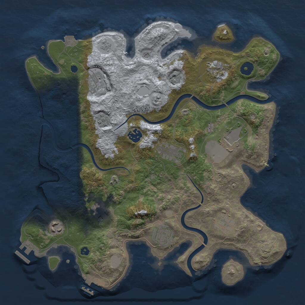 Rust Map: Procedural Map, Size: 3500, Seed: 6139230, 16 Monuments