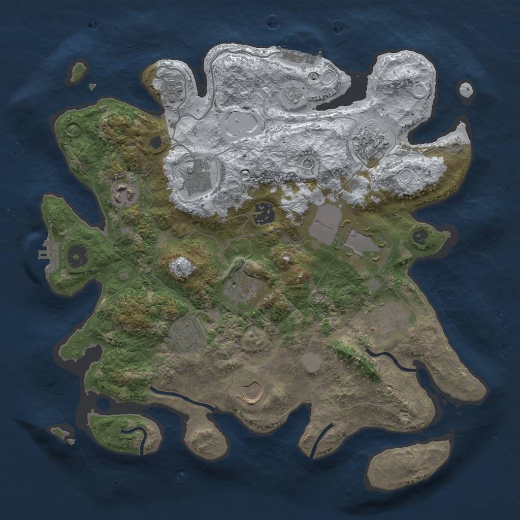 Rust Map: Procedural Map, Size: 3500, Seed: 6064052, 19 Monuments