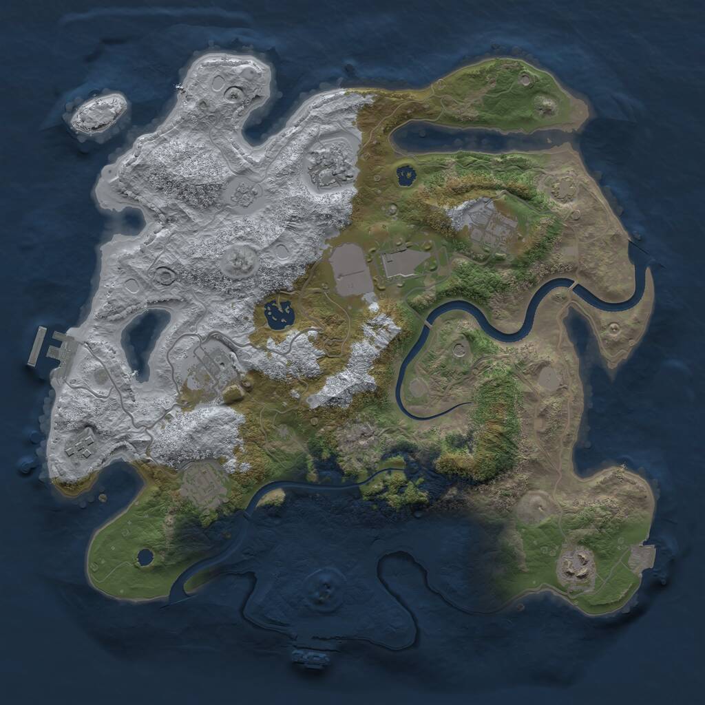 Rust Map: Procedural Map, Size: 3500, Seed: 1227928, 14 Monuments