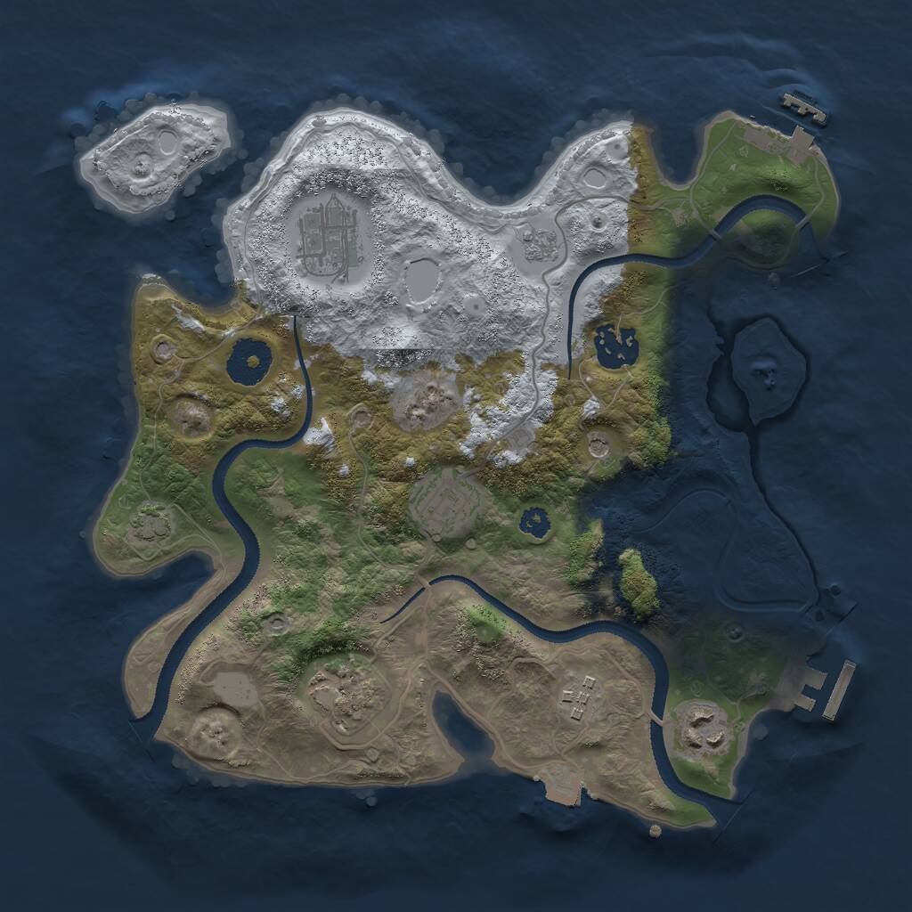 Rust Map: Procedural Map, Size: 3000, Seed: 2236, 12 Monuments