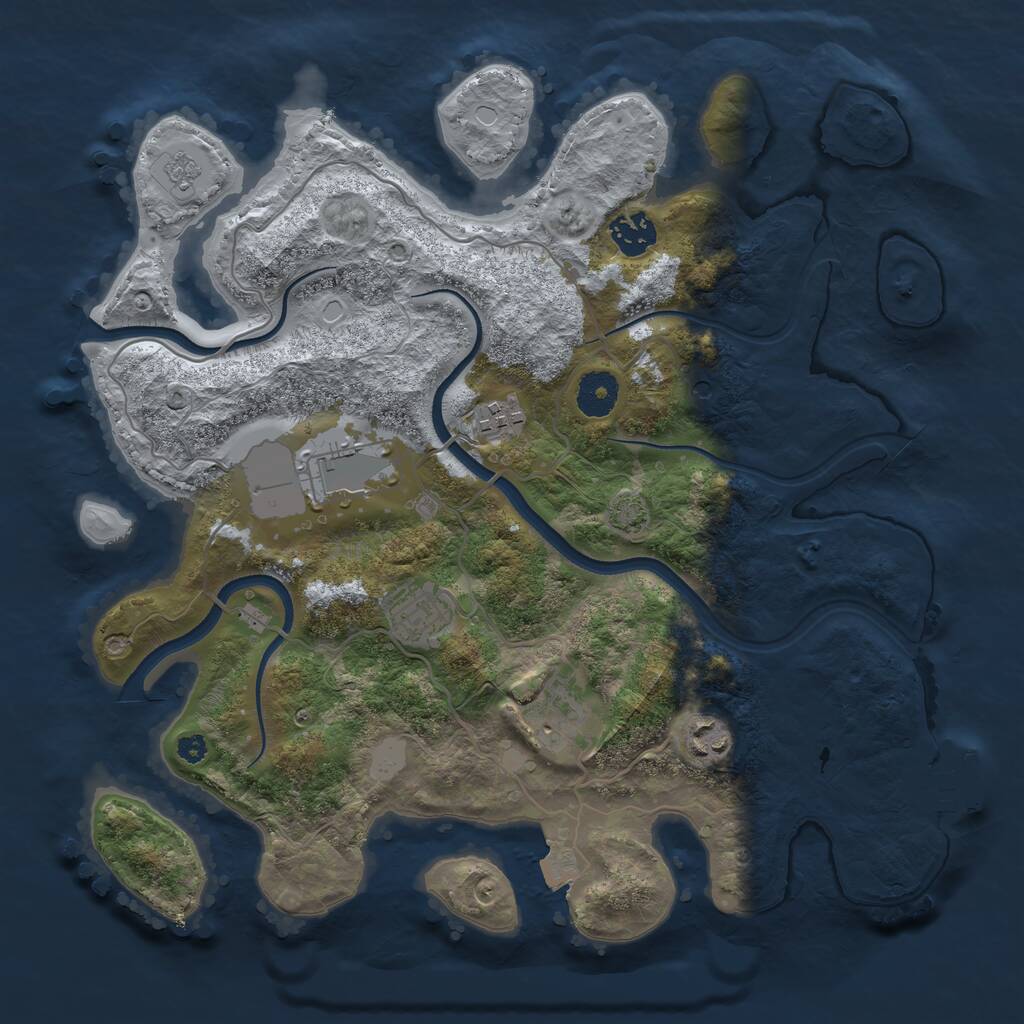 Rust Map: Procedural Map, Size: 3500, Seed: 2188943, 11 Monuments