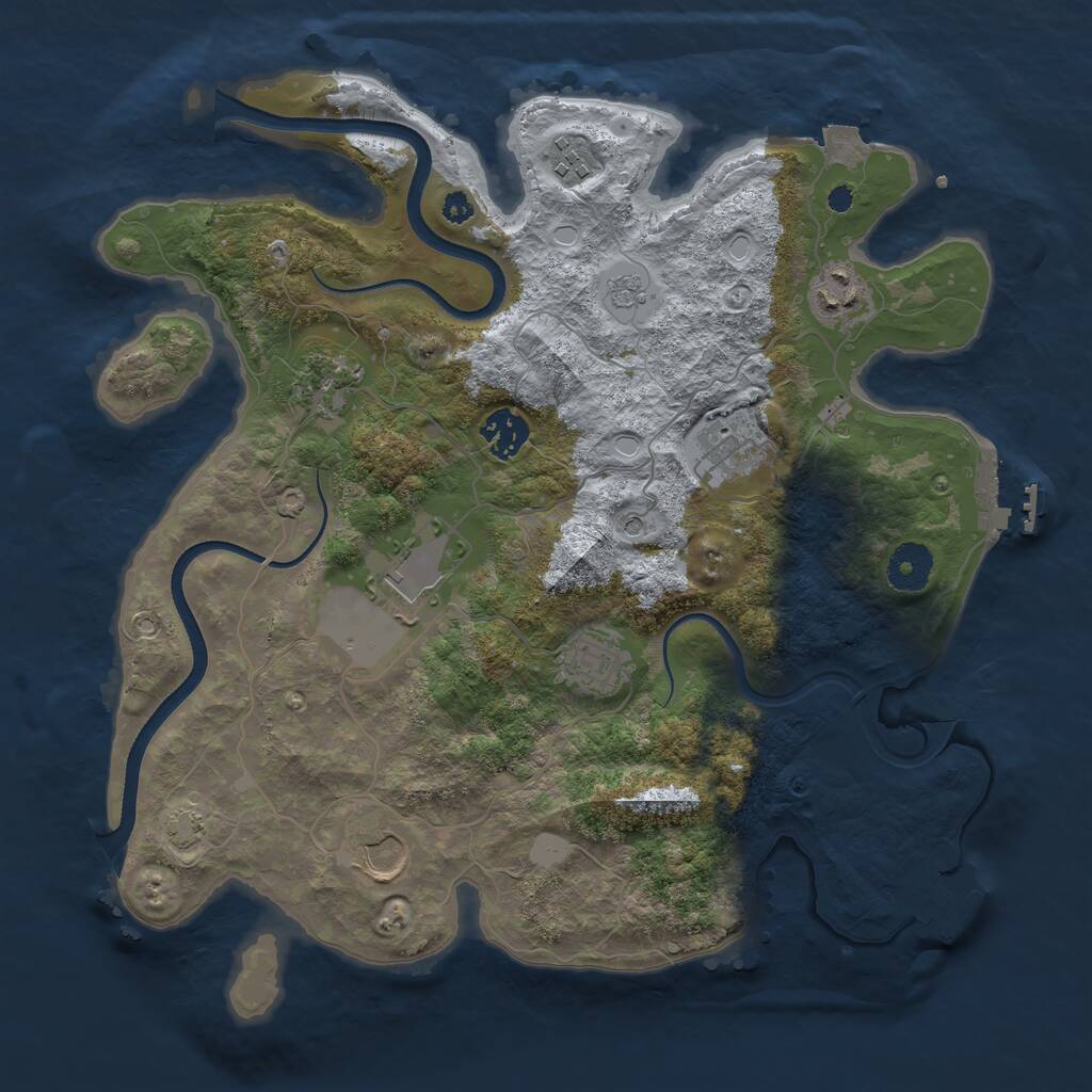 Rust Map: Procedural Map, Size: 3500, Seed: 160812, 14 Monuments