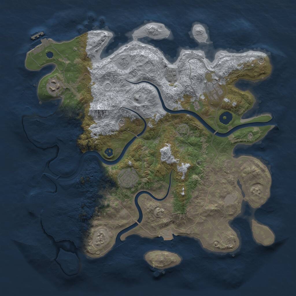 Rust Map: Procedural Map, Size: 3500, Seed: 5044502, 10 Monuments