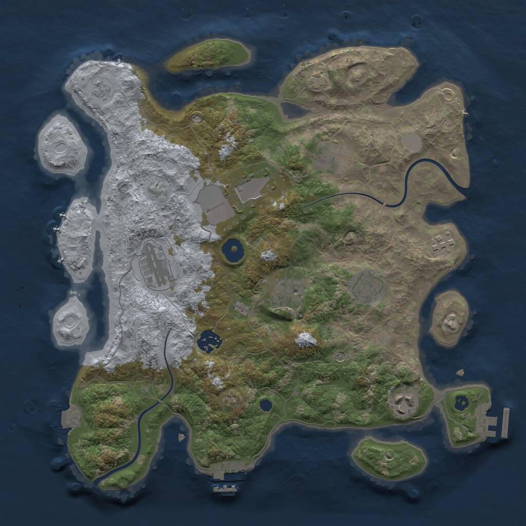 Rust Map: Procedural Map, Size: 3500, Seed: 6309248, 14 Monuments