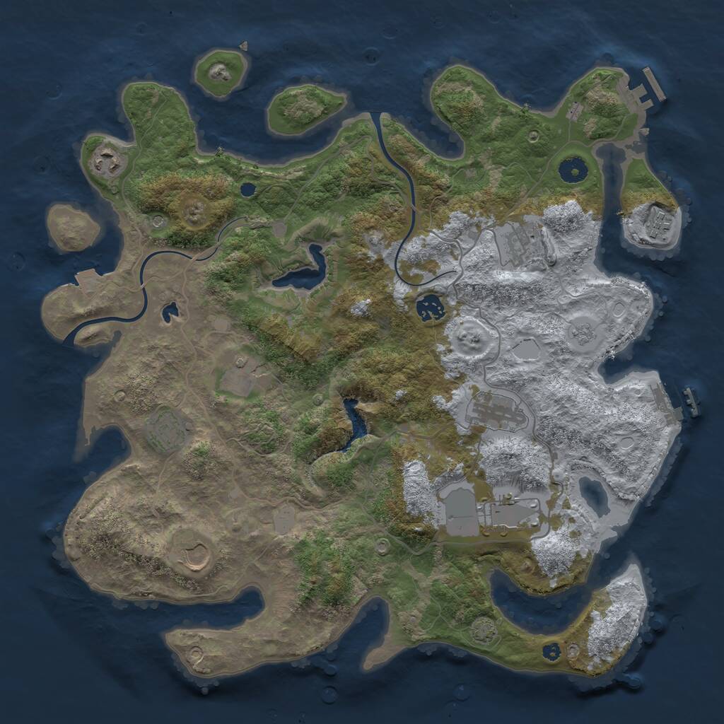 Rust Map: Procedural Map, Size: 4000, Seed: 4521493, 15 Monuments