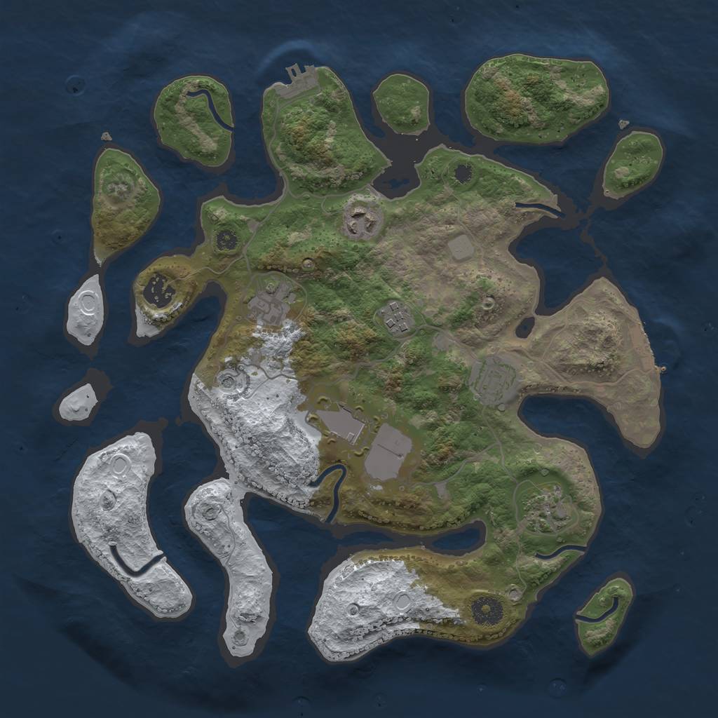 Rust Map: Procedural Map, Size: 3500, Seed: 2980497, 15 Monuments