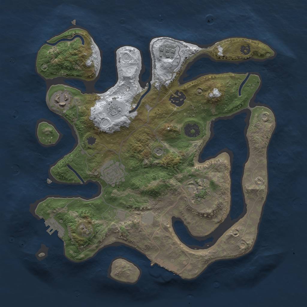 Rust Map: Procedural Map, Size: 3000, Seed: 1431756981, 14 Monuments