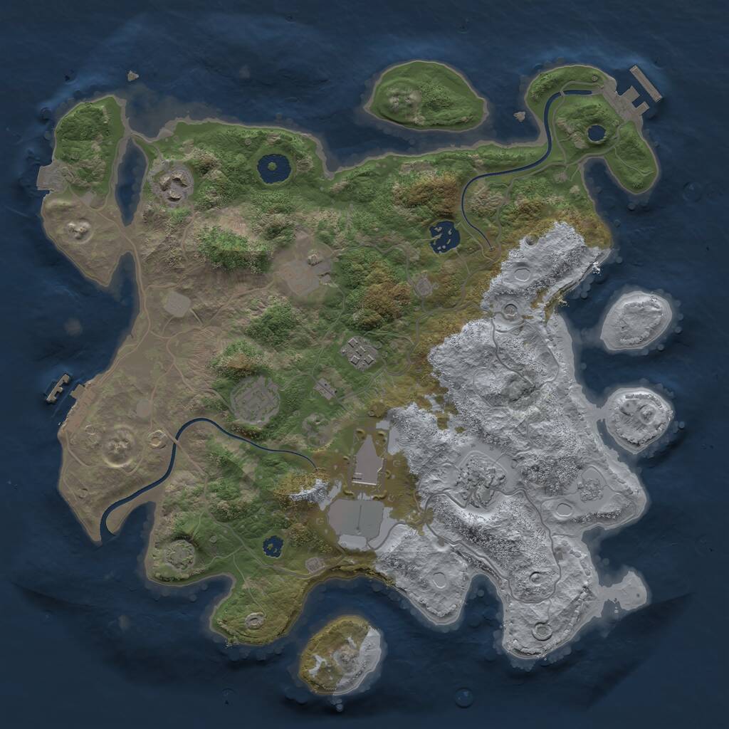Rust Map: Procedural Map, Size: 3500, Seed: 3061317, 13 Monuments
