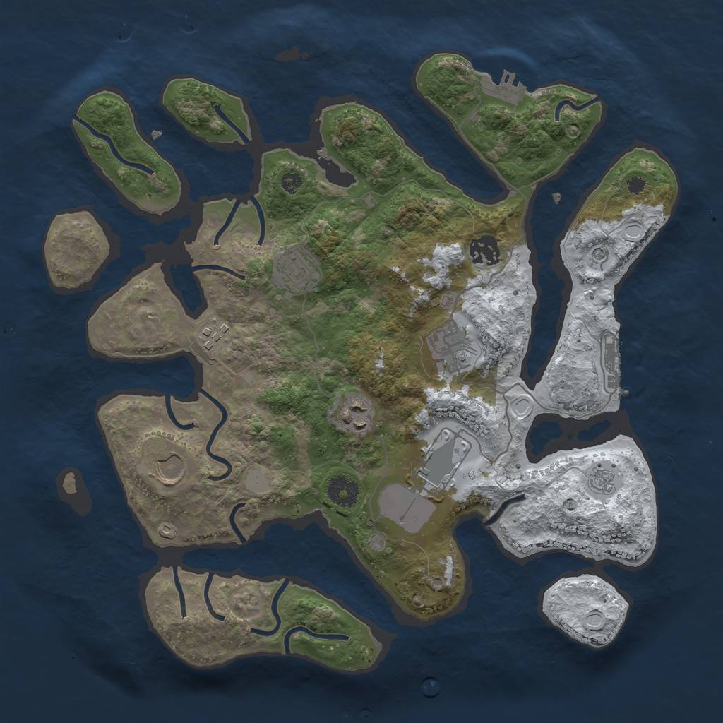 Rust Map: Procedural Map, Size: 3500, Seed: 1581083, 16 Monuments