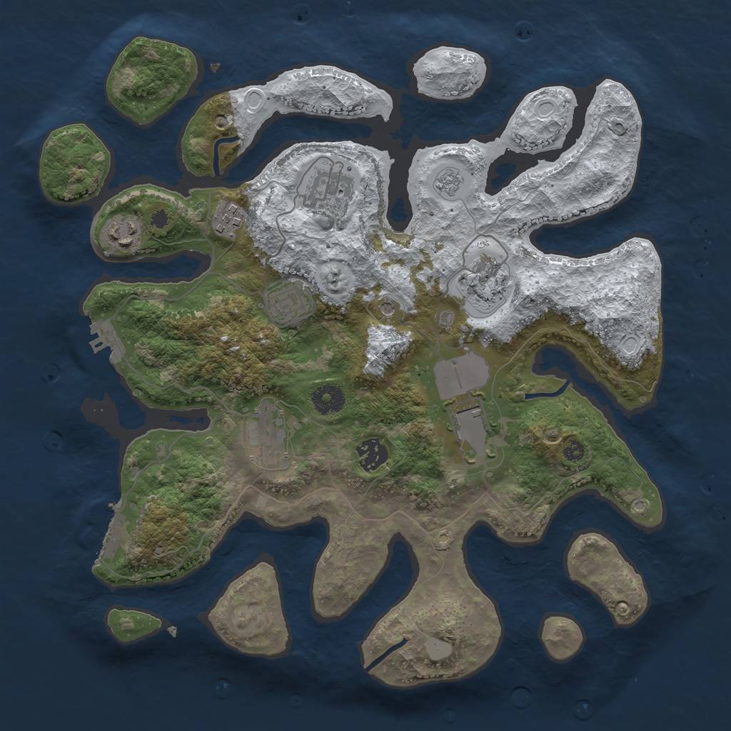 Rust Map: Procedural Map, Size: 3500, Seed: 785898, 17 Monuments