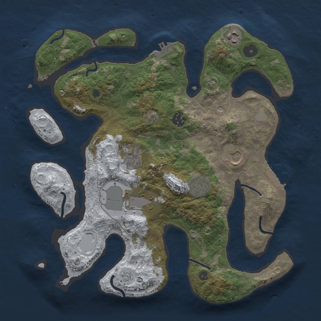 Rust Map: Procedural Map, Size: 3500, Seed: 6194667, 15 Monuments