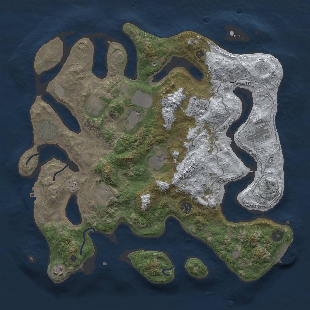 Rust Map: Procedural Map, Size: 4000, Seed: 1858581488, 19 Monuments