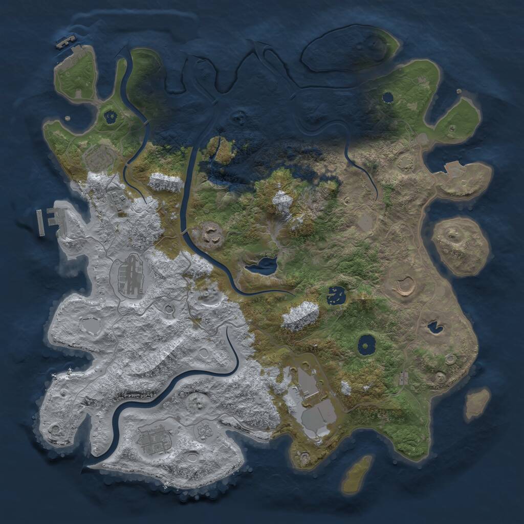 Rust Map: Procedural Map, Size: 4000, Seed: 194, 14 Monuments