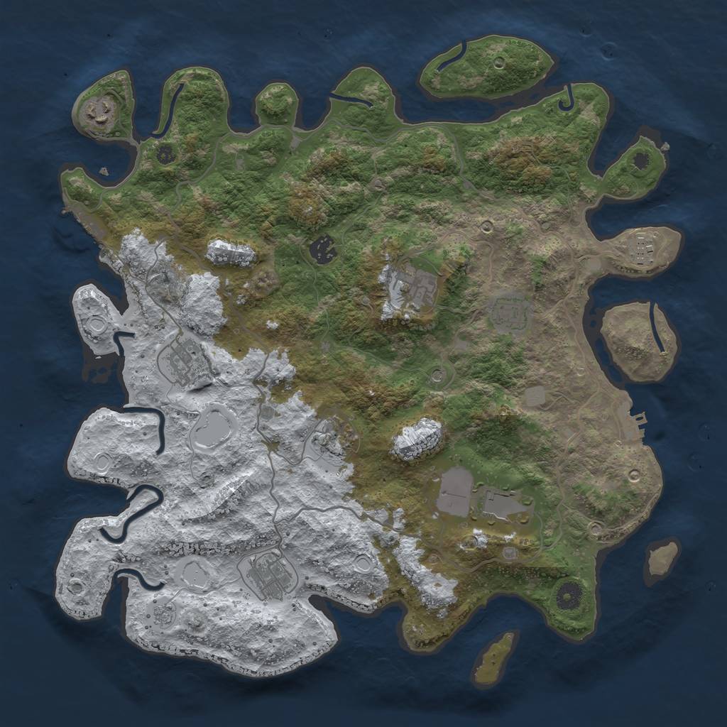 Rust Map: Procedural Map, Size: 4000, Seed: 194, 18 Monuments