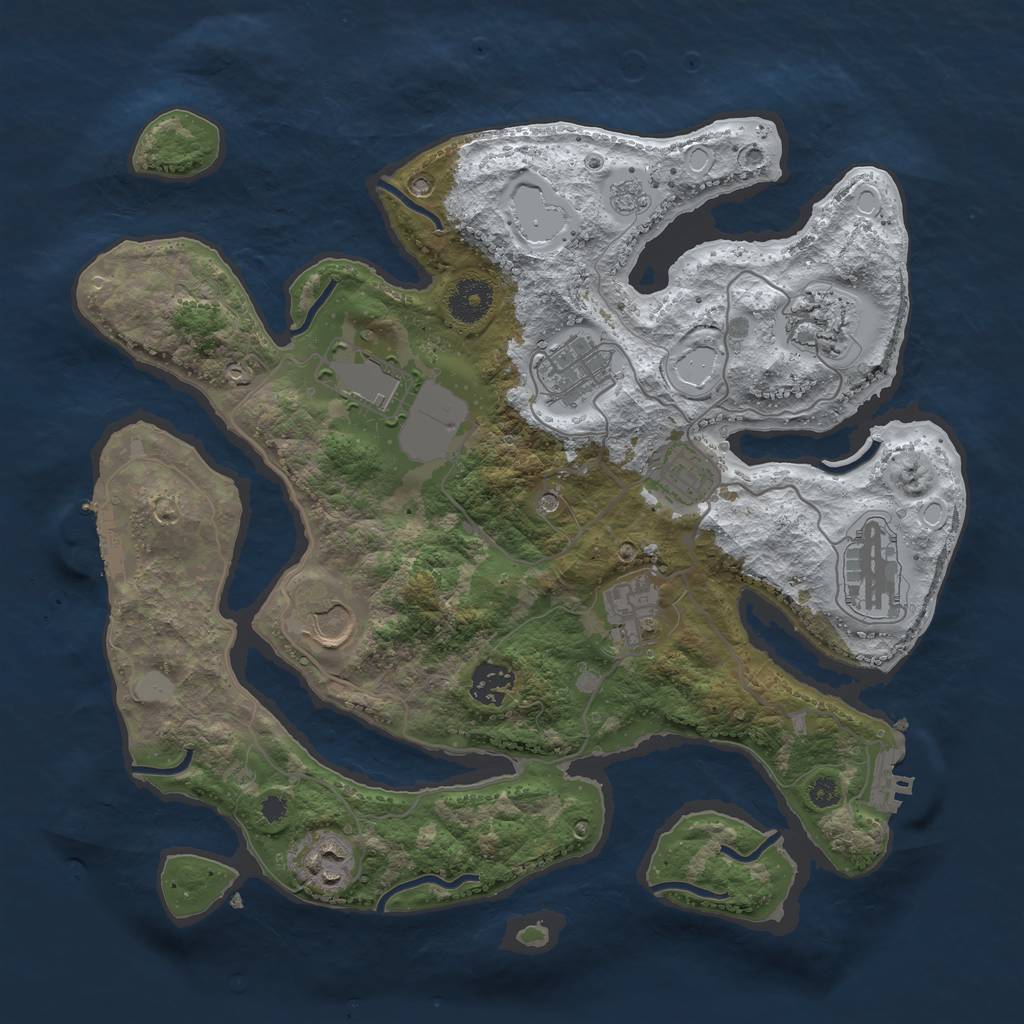 Rust Map: Procedural Map, Size: 3500, Seed: 1318276274, 18 Monuments