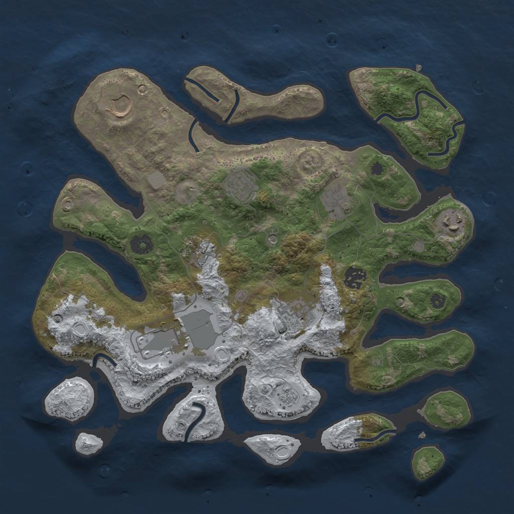 Rust Map: Procedural Map, Size: 3500, Seed: 781100, 15 Monuments