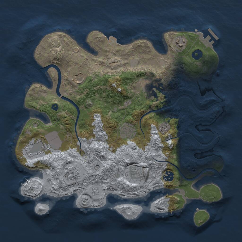 Rust Map: Procedural Map, Size: 3500, Seed: 781100, 14 Monuments