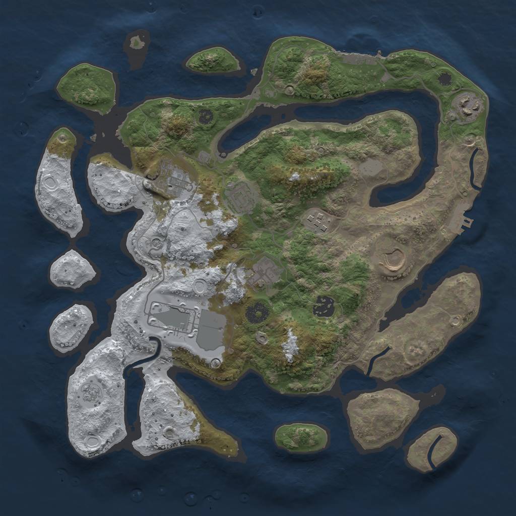 Rust Map: Procedural Map, Size: 3500, Seed: 1945732, 17 Monuments