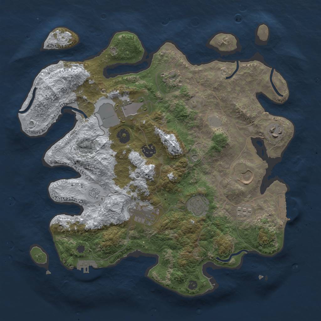 Rust Map: Procedural Map, Size: 3500, Seed: 5583072, 17 Monuments