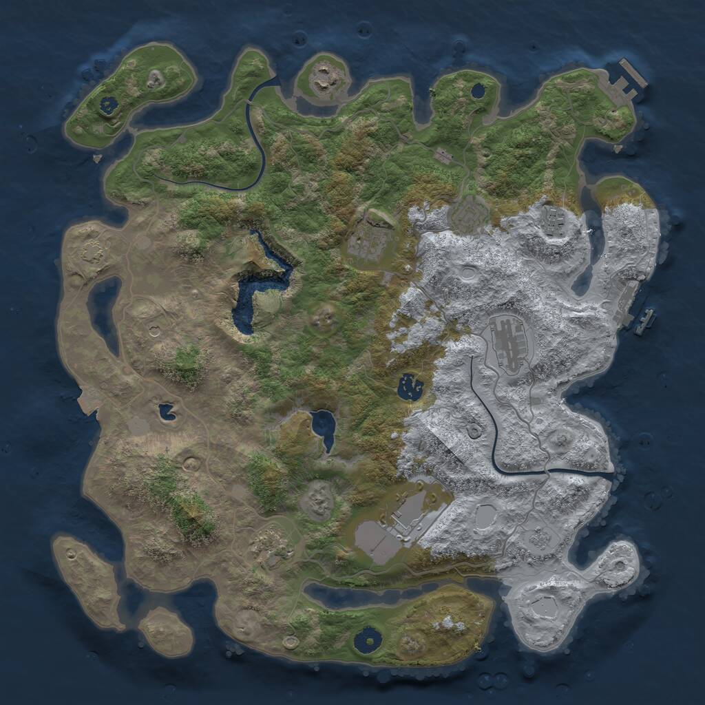 Rust Map: Procedural Map, Size: 4000, Seed: 22056, 14 Monuments
