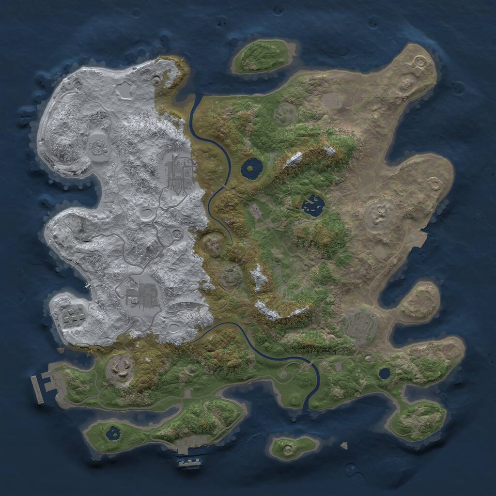 Rust Map: Procedural Map, Size: 3500, Seed: 5602865, 12 Monuments