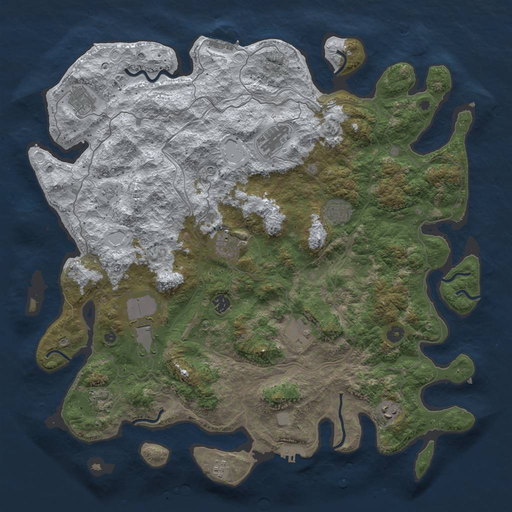 Rust Map: Procedural Map, Size: 4500, Seed: 816468089, 19 Monuments