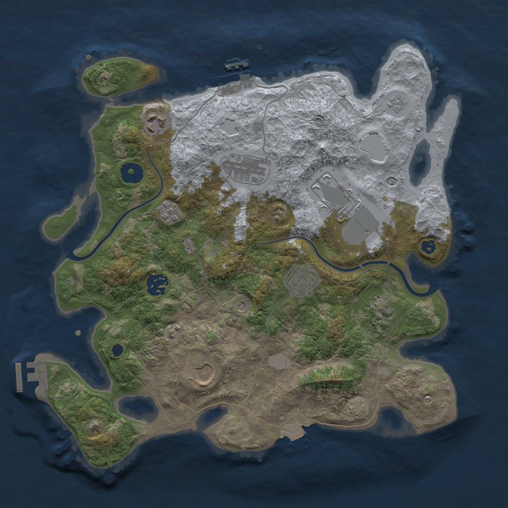 Rust Map: Procedural Map, Size: 3500, Seed: 4899072, 14 Monuments