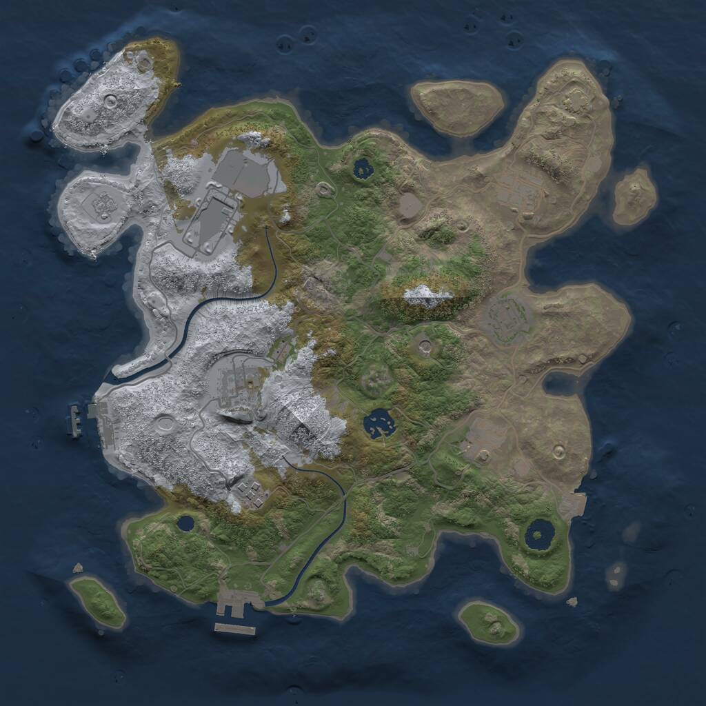 Rust Map: Procedural Map, Size: 3500, Seed: 2389369, 13 Monuments