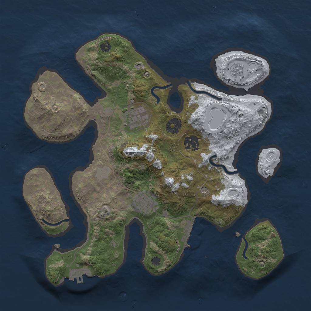 Rust Map: Procedural Map, Size: 3000, Seed: 1543400067, 12 Monuments