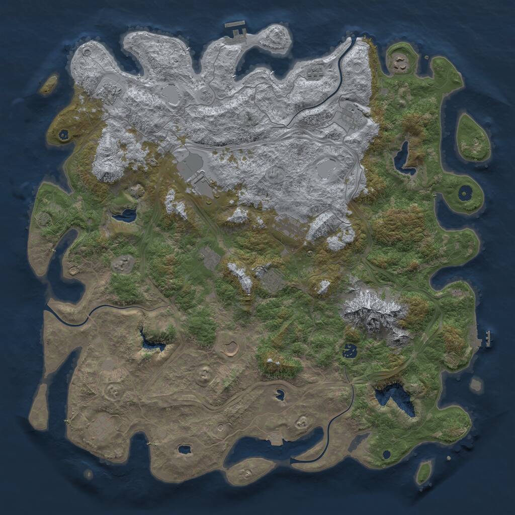 Rust Map: Procedural Map, Size: 5100, Seed: 6573, 17 Monuments