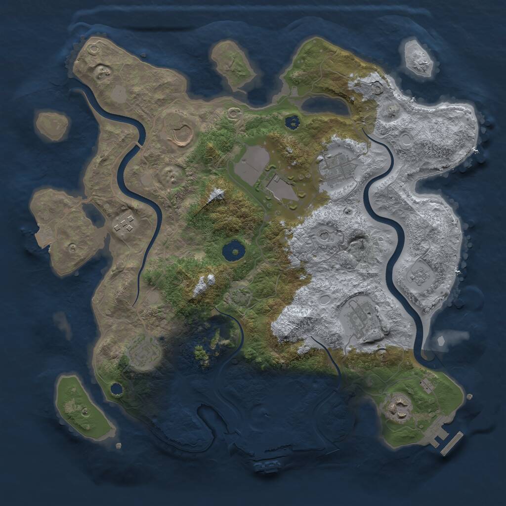 Rust Map: Procedural Map, Size: 3500, Seed: 1507956, 13 Monuments