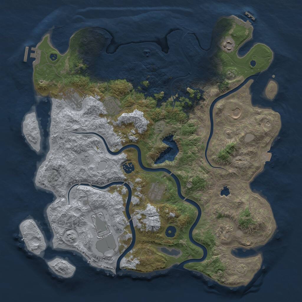 Rust Map: Procedural Map, Size: 4050, Seed: 1135756446, 15 Monuments