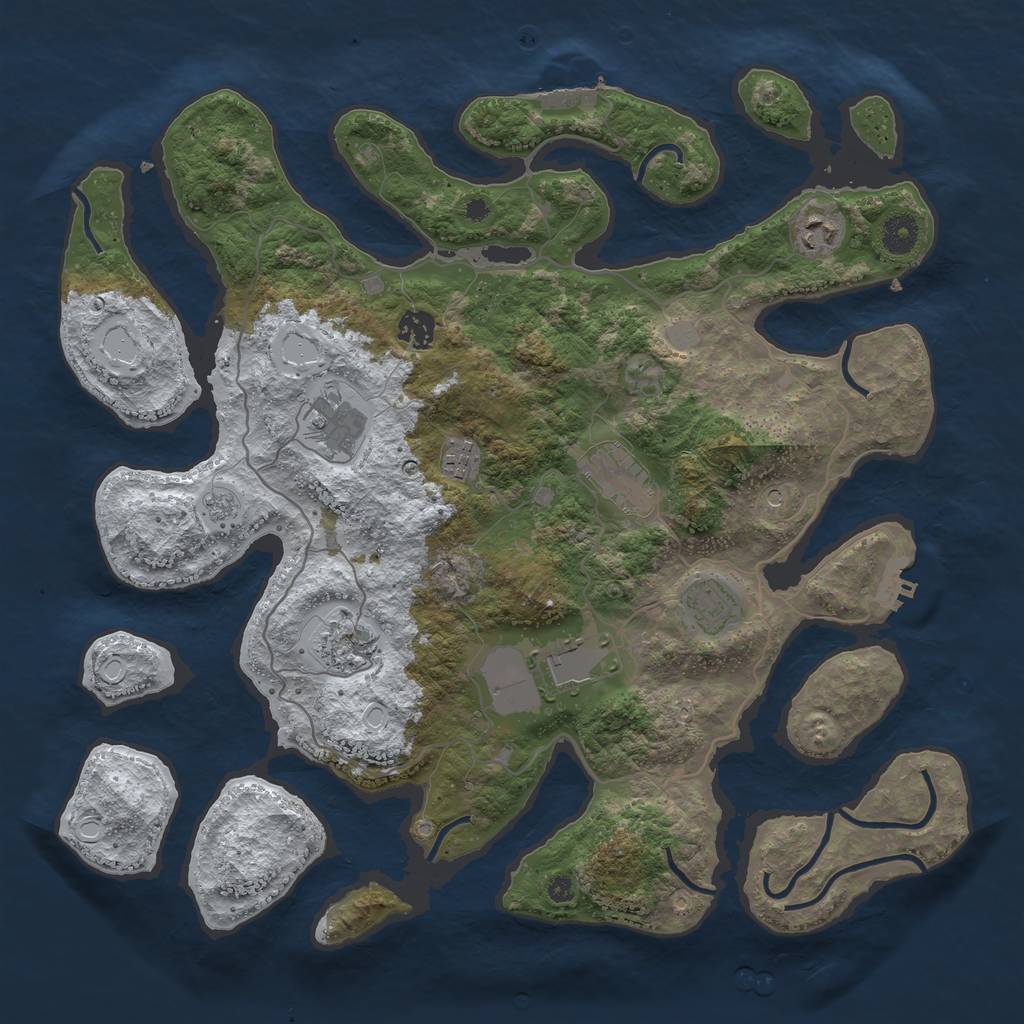 Rust Map: Procedural Map, Size: 4000, Seed: 1457412033, 17 Monuments