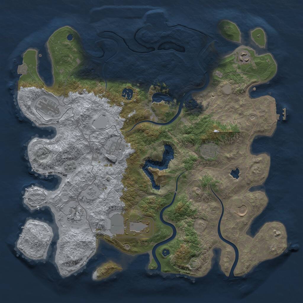 Rust Map: Procedural Map, Size: 4000, Seed: 1457412033, 15 Monuments
