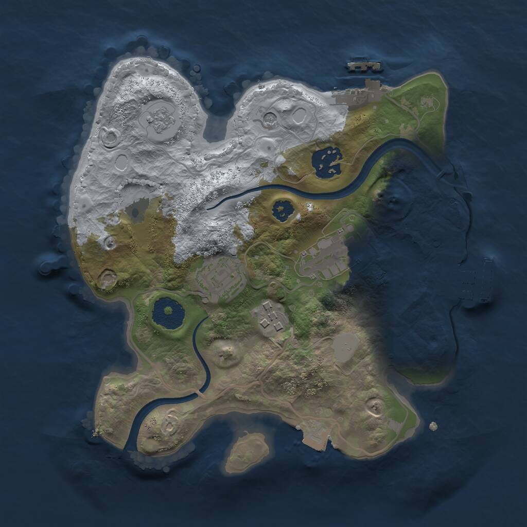 Rust Map: Procedural Map, Size: 2500, Seed: 4954976, 9 Monuments