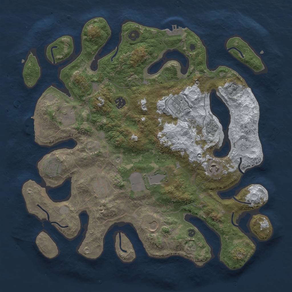 Rust Map: Procedural Map, Size: 4000, Seed: 147, 18 Monuments