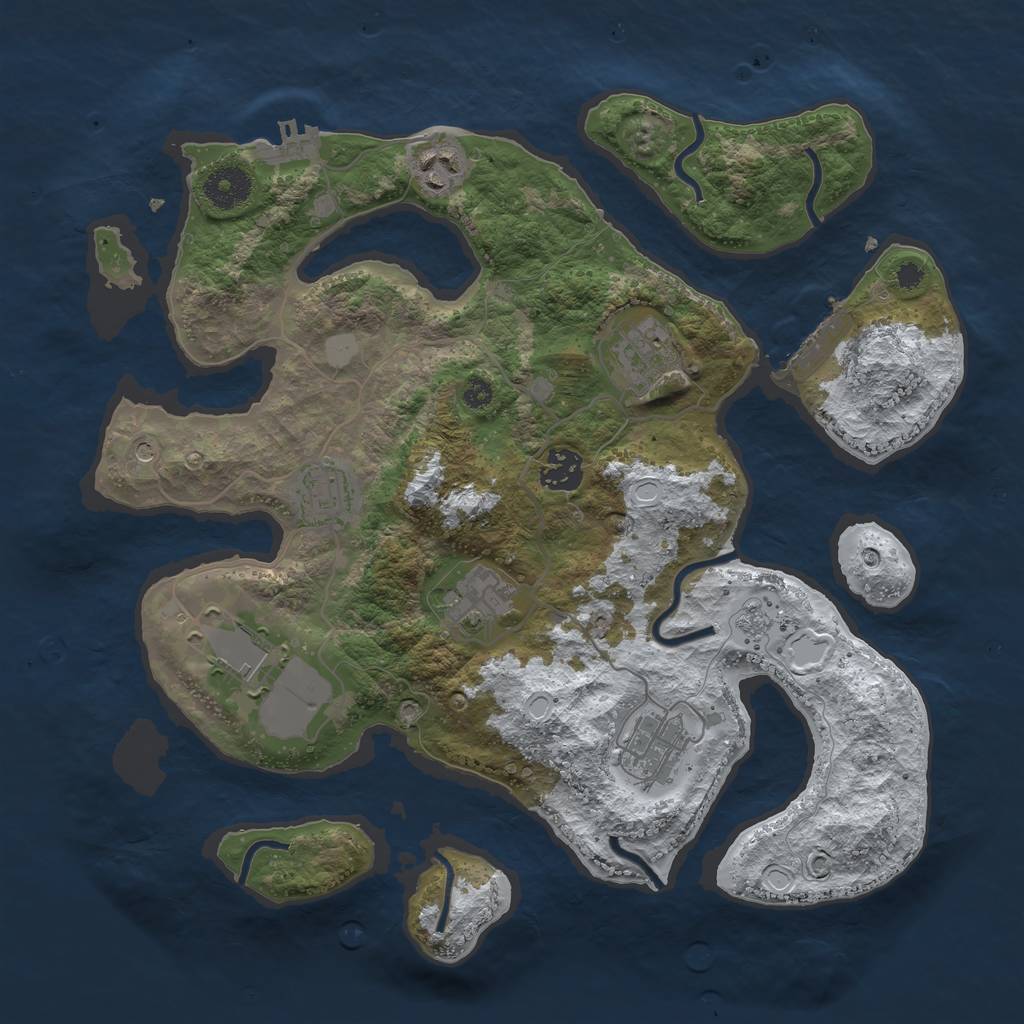 Rust Map: Procedural Map, Size: 3500, Seed: 996353648, 16 Monuments